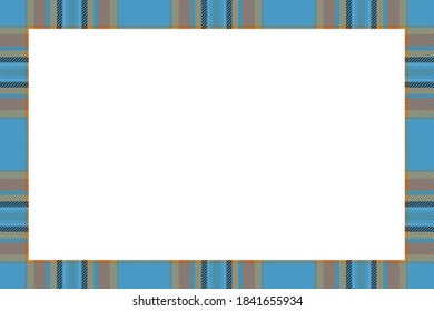 Vintage frame vector. Scottish border pattern retro style. Beauty empty background, template for photo, portrait, album. Tartan plaid ornament.