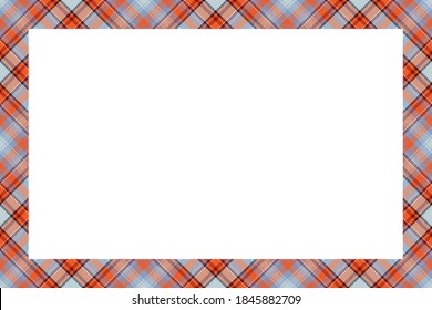Vintage frame vector. Scottish border pattern retro style. Beauty empty background, template for photo, portrait, album. Tartan plaid ornament.