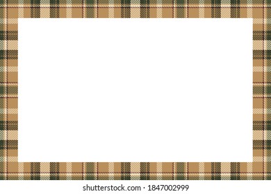 Vintage frame vector. Scottish border pattern retro style. Beauty empty background, template for photo, portrait, album. Tartan plaid ornament.