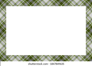 Vintage frame vector. Scottish border pattern retro style. Beauty empty background, template for photo, portrait, album. Tartan plaid ornament.