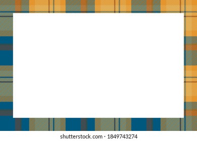 Vintage frame vector. Scottish border pattern retro style. Beauty empty background, template for photo, portrait, album. Tartan plaid ornament.