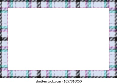 Vintage frame vector. Scottish border pattern retro style. Beauty empty background, template for photo, portrait, album. Tartan plaid ornament.
