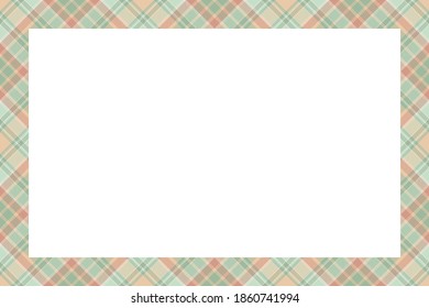 Vintage frame vector. Scottish border pattern retro style. Beauty empty background, template for photo, portrait, album. Tartan plaid ornament.