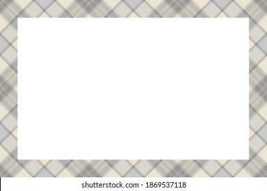 Vintage-Frame-Vektor. Schottischer Grenzmuster Retro-Stil. Schöner leerer Hintergrund, Vorlage für Foto, Porträt, Album. Tartan-Plaid-Ornament.