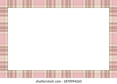 Vintage frame vector. Scottish border pattern retro style. Beauty empty background, template for photo, portrait, album. Tartan plaid ornament.