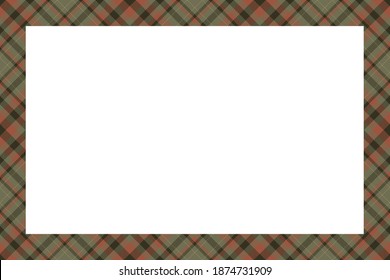 Vintage frame vector. Scottish border pattern retro style. Beauty empty background, template for photo, portrait, album. Tartan plaid ornament.