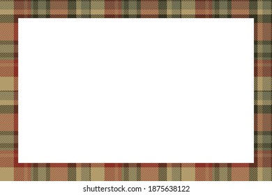 Vintage frame vector. Scottish border pattern retro style. Beauty empty background, template for photo, portrait, album. Tartan plaid ornament.
