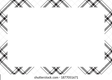 Vintage frame vector. Scottish border pattern retro style. Beauty empty background, template for photo, portrait, album. Tartan plaid ornament.
