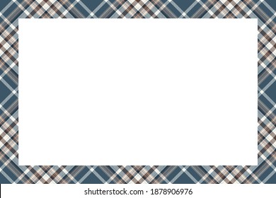 Vintage frame vector. Scottish border pattern retro style. Beauty empty background, template for photo, portrait, album. Tartan plaid ornament.