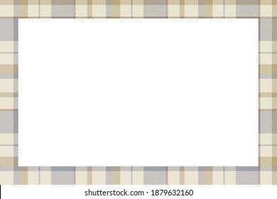 Vintage frame vector. Scottish border pattern retro style. Beauty empty background, template for photo, portrait, album. Tartan plaid ornament.