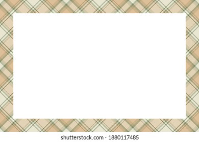Vintage-Frame-Vektor. Schottischer Grenzmuster Retro-Stil. Schöner leerer Hintergrund, Vorlage für Foto, Porträt, Album. Tartan-Plaid-Ornament.