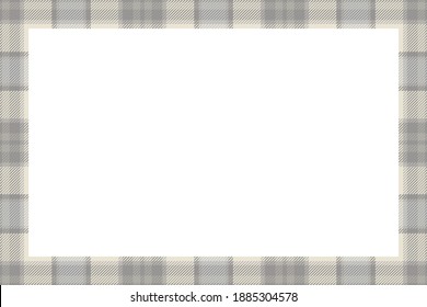 Vintage frame vector. Scottish border pattern retro style. Beauty empty background, template for photo, portrait, album. Tartan plaid ornament.