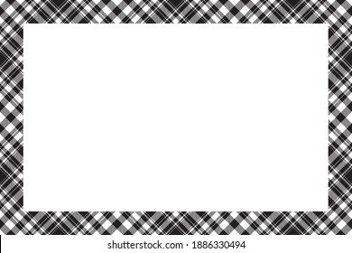 Vintage frame vector. Scottish border pattern retro style. Beauty empty background, template for photo, portrait, album. Tartan plaid ornament.