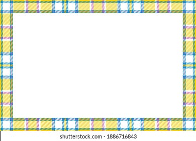 Vintage frame vector. Scottish border pattern retro style. Beauty empty background, template for photo, portrait, album. Tartan plaid ornament.