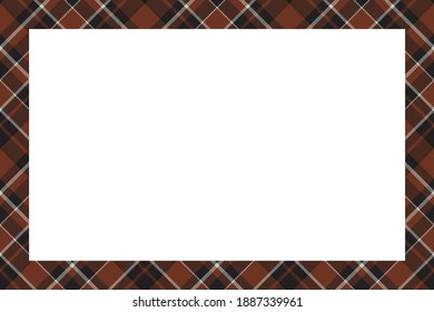 Vintage frame vector. Scottish border pattern retro style. Beauty empty background, template for photo, portrait, album. Tartan plaid ornament.