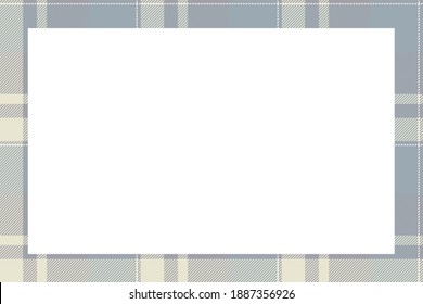 Vintage Frame Vector. Scottish Border Pattern Retro Style. Beauty Empty Background, Template For Photo, Portrait, Album. Tartan Plaid Ornament.