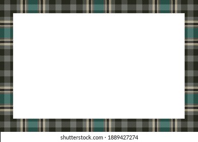 Vintage frame vector. Scottish border pattern retro style. Beauty empty background, template for photo, portrait, album. Tartan plaid ornament.