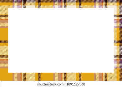 Vintage frame vector. Scottish border pattern retro style. Beauty empty background, template for photo, portrait, album. Tartan plaid ornament.
