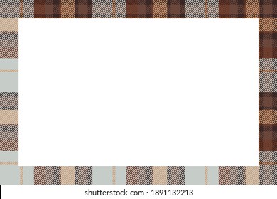 Vintage frame vector. Scottish border pattern retro style. Beauty empty background, template for photo, portrait, album. Tartan plaid ornament.