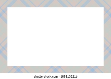 Vintage frame vector. Scottish border pattern retro style. Beauty empty background, template for photo, portrait, album. Tartan plaid ornament.