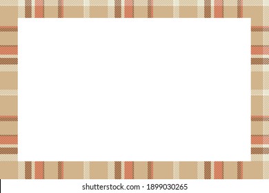 Vintage frame vector. Scottish border pattern retro style. Beauty empty background, template for photo, portrait, album. Tartan plaid ornament.