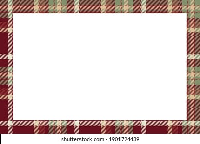 Vintage frame vector. Scottish border pattern retro style. Beauty empty background, template for photo, portrait, album. Tartan plaid ornament.