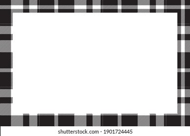 Vintage frame vector. Scottish border pattern retro style. Beauty empty background, template for photo, portrait, album. Tartan plaid ornament.