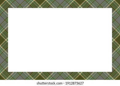 Vector de marco vintage. Estilo retro de patrón fronterizo escocés. Belleza de fondo vacío, plantilla para foto, retrato, álbum. Ornamento de seda de Tartán.