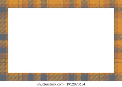 Vintage frame vector. Scottish border pattern retro style. Beauty empty background, template for photo, portrait, album. Tartan plaid ornament.