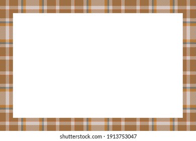 Vintage frame vector. Scottish border pattern retro style. Beauty empty background, template for photo, portrait, album. Tartan plaid ornament.