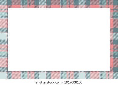 Vintage frame vector. Scottish border pattern retro style. Beauty empty background, template for photo, portrait, album. Tartan plaid ornament.