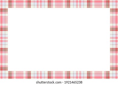 Vintage frame vector. Scottish border pattern retro style. Beauty empty background, template for photo, portrait, album. Tartan plaid ornament.