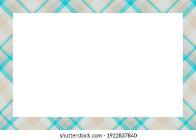 Vintage frame vector. Scottish border pattern retro style. Beauty empty background, template for photo, portrait, album. Tartan plaid ornament.