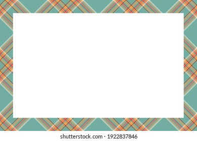 Vintage-Frame-Vektor. Schottischer Grenzmuster Retro-Stil. Schöner leerer Hintergrund, Vorlage für Foto, Porträt, Album. Tartan-Plaid-Ornament.