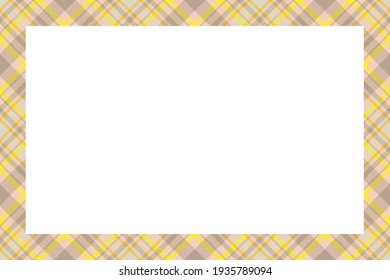 Vintage frame vector. Scottish border pattern retro style. Beauty empty background, template for photo, portrait, album. Tartan plaid ornament.