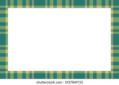 Vintage frame vector. Scottish border pattern retro style. Beauty empty background, template for photo, portrait, album. Tartan plaid ornament.