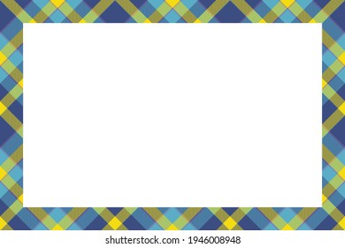 Vintage frame vector. Scottish border pattern retro style. Beauty empty background, template for photo, portrait, album. Tartan plaid ornament.
