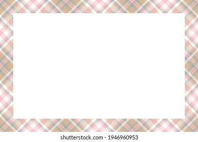 Vintage-Frame-Vektor. Schottischer Grenzmuster Retro-Stil. Schöner leerer Hintergrund, Vorlage für Foto, Porträt, Album. Tartan-Plaid-Ornament.