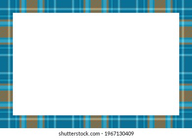 Vintage Frame Vector. Scottish Border Pattern Retro Style. Beauty Empty Background, Template For Photo, Portrait, Album. Tartan Plaid Ornament.