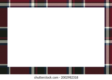 Vintage frame vector. Scottish border pattern retro style. Beauty empty background, template for photo, portrait, album. Tartan plaid ornament.
