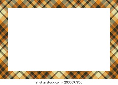 Vintage frame vector. Scottish border pattern retro style. Beauty empty background, template for photo, portrait, album. Tartan plaid ornament.