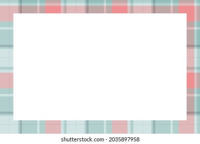 Vintage frame vector. Scottish border pattern retro style. Beauty empty background, template for photo, portrait, album. Tartan plaid ornament.