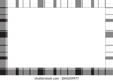 Vintage frame vector. Scottish border pattern retro style. Beauty empty background, template for photo, portrait, album. Tartan plaid ornament.