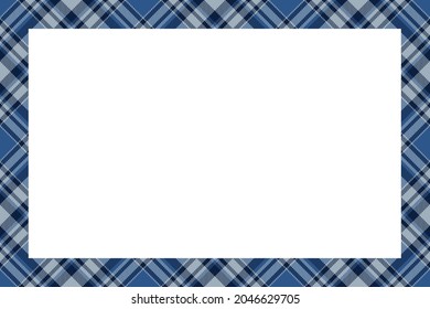 Vintage Frame Vector. Scottish Border Pattern Retro Style. Beauty Empty Background, Template For Photo, Portrait, Album. Tartan Plaid Ornament.