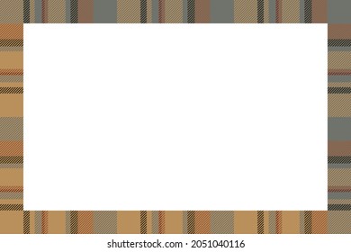 Vintage frame vector. Scottish border pattern retro style. Beauty empty background, template for photo, portrait, album. Tartan plaid ornament.