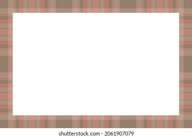 Vintage frame vector. Scottish border pattern retro style. Beauty empty background, template for photo, portrait, album. Tartan plaid ornament.