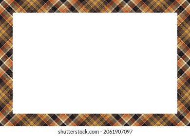 Vintage frame vector. Scottish border pattern retro style. Beauty empty background, template for photo, portrait, album. Tartan plaid ornament.