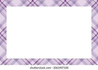 Vintage frame vector. Scottish border pattern retro style. Beauty empty background, template for photo, portrait, album. Tartan plaid ornament.