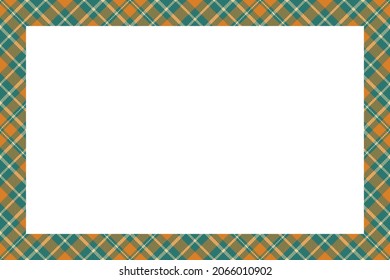 Vintage frame vector. Scottish border pattern retro style. Beauty empty background, template for photo, portrait, album. Tartan plaid ornament.