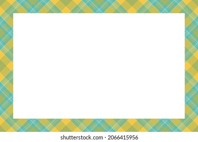 Vintage frame vector. Scottish border pattern retro style. Beauty empty background, template for photo, portrait, album. Tartan plaid ornament.